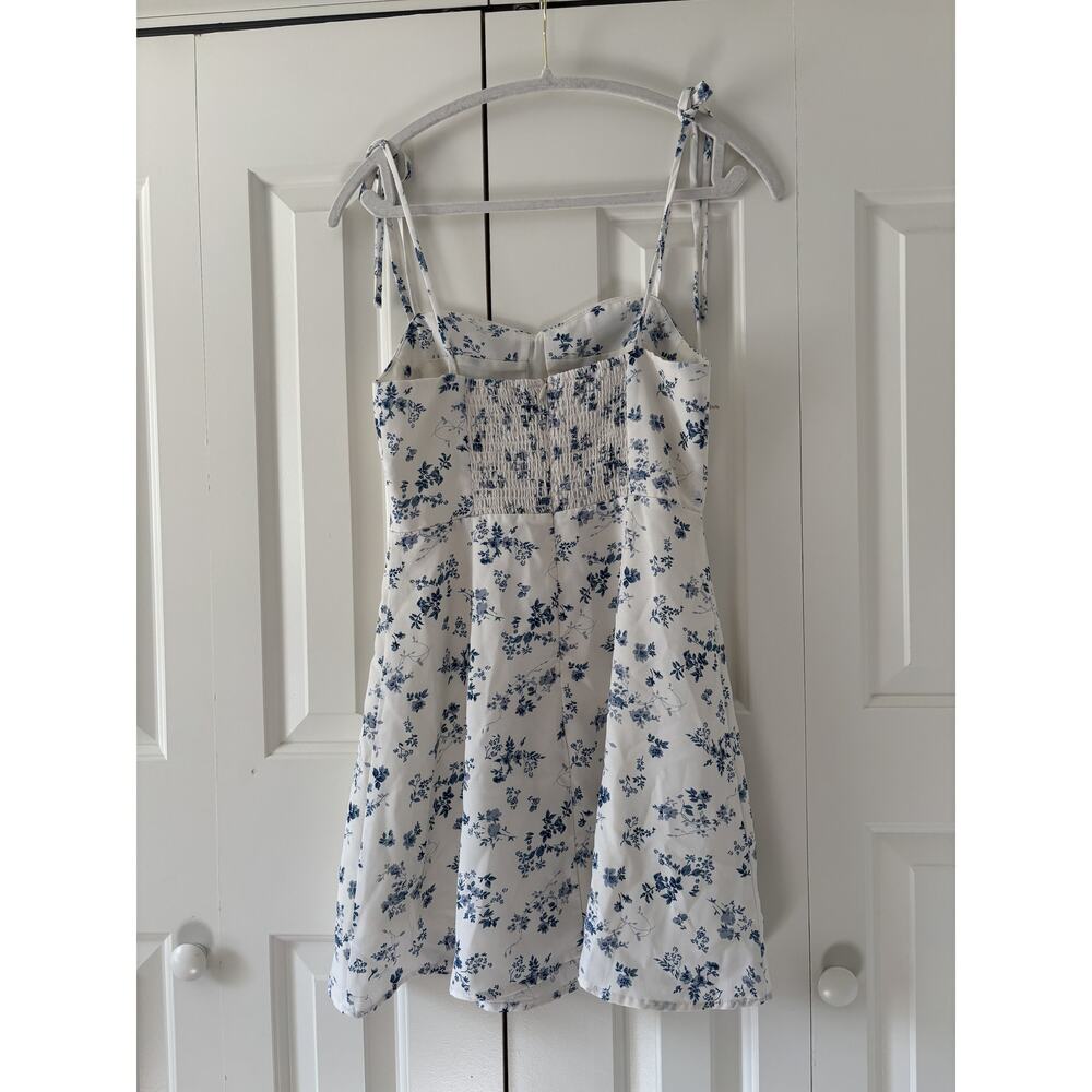 J.ING White Blue Floral Mini Dress Size S - Picture 9 of 9